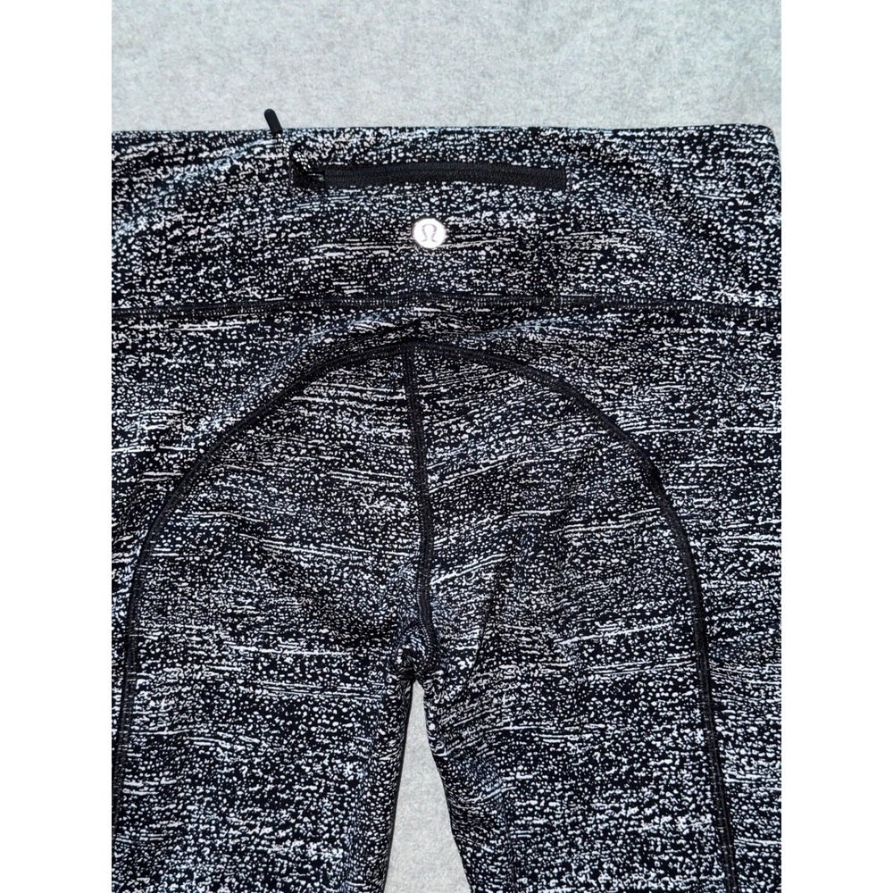 LULULEMON Women's Fit Physique Tight Pant Jacquard Black White Mesh Gauge Sz 4 - Picture 7 of 10